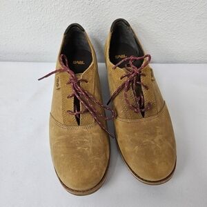 Teva De La Vina Dos Lace Up Brown Leather Oxford Loafers Shoes Women's 9.5